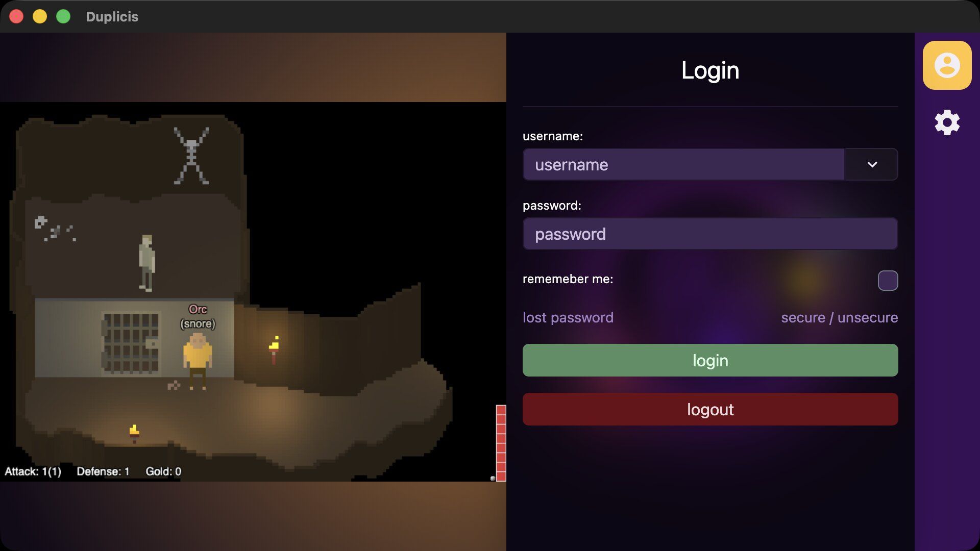 Temporary client screenshot